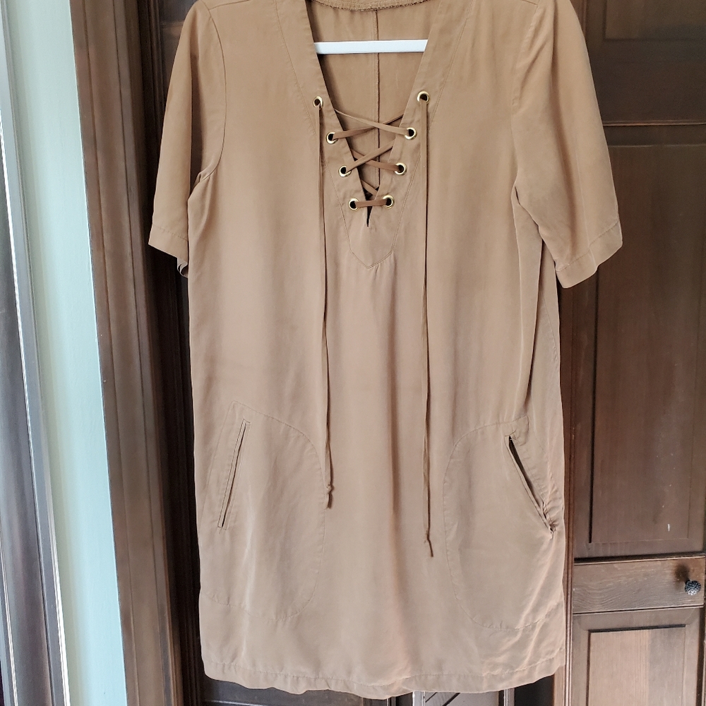 BCBGeneration Lyocell Lace-up Shift Dress